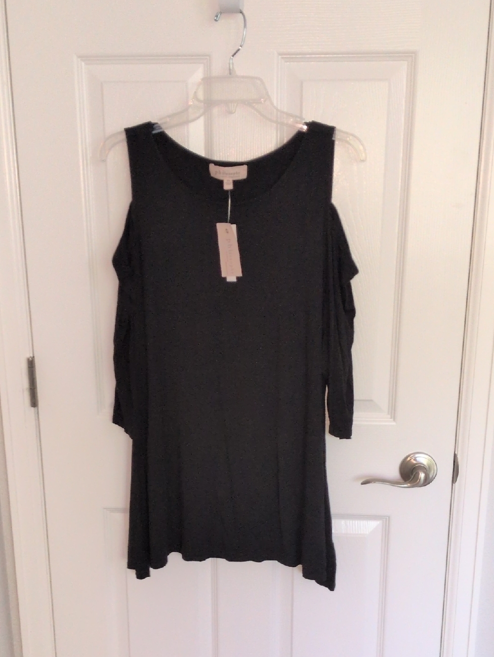 NWT Philosophy Black Cold Shoulder Top - 2X